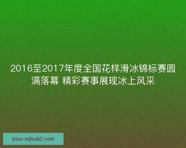 2016至2017年度全国花样滑冰锦标赛圆满落幕 精彩赛事展现冰上风采